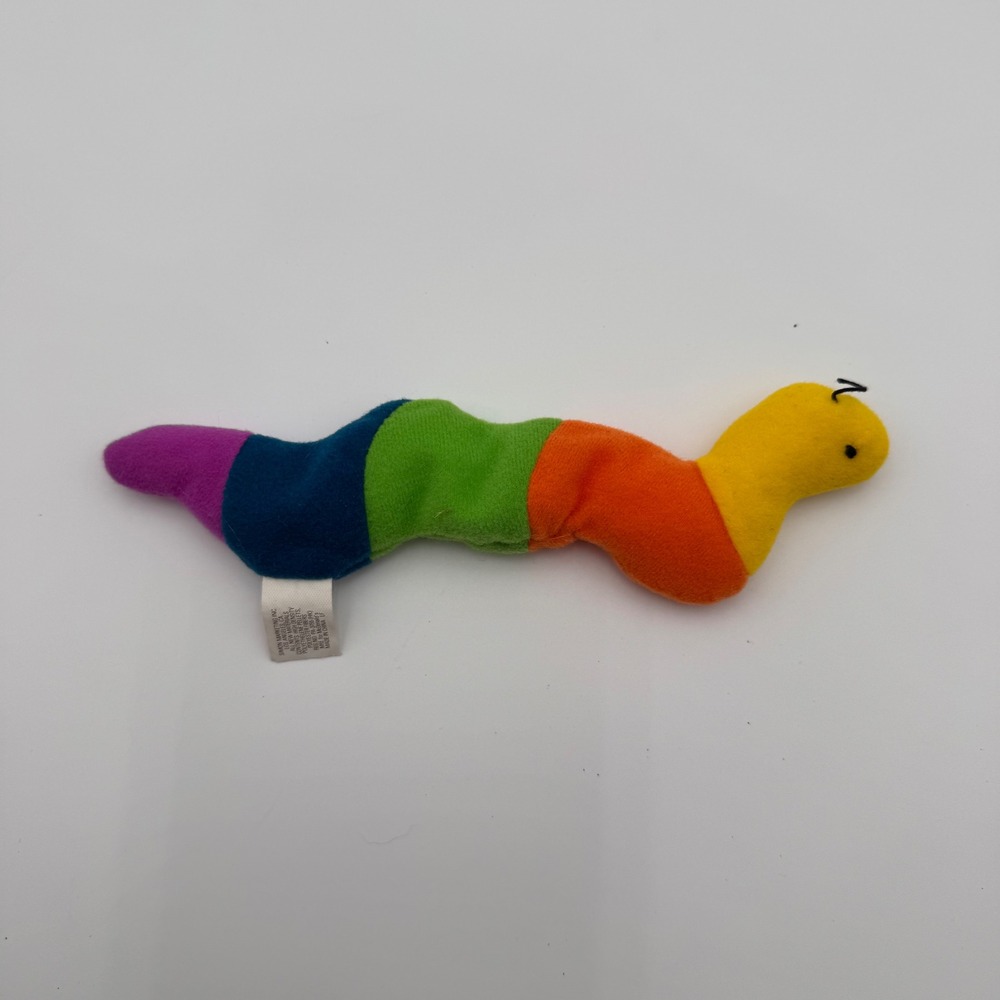 Vintage 1993 Ty McDonalds Teenie Beanie Baby Inch the Worm Rainbow Caterpillar